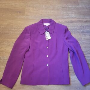 Petite Sophisticate Purple Silk Blazer, Size 6